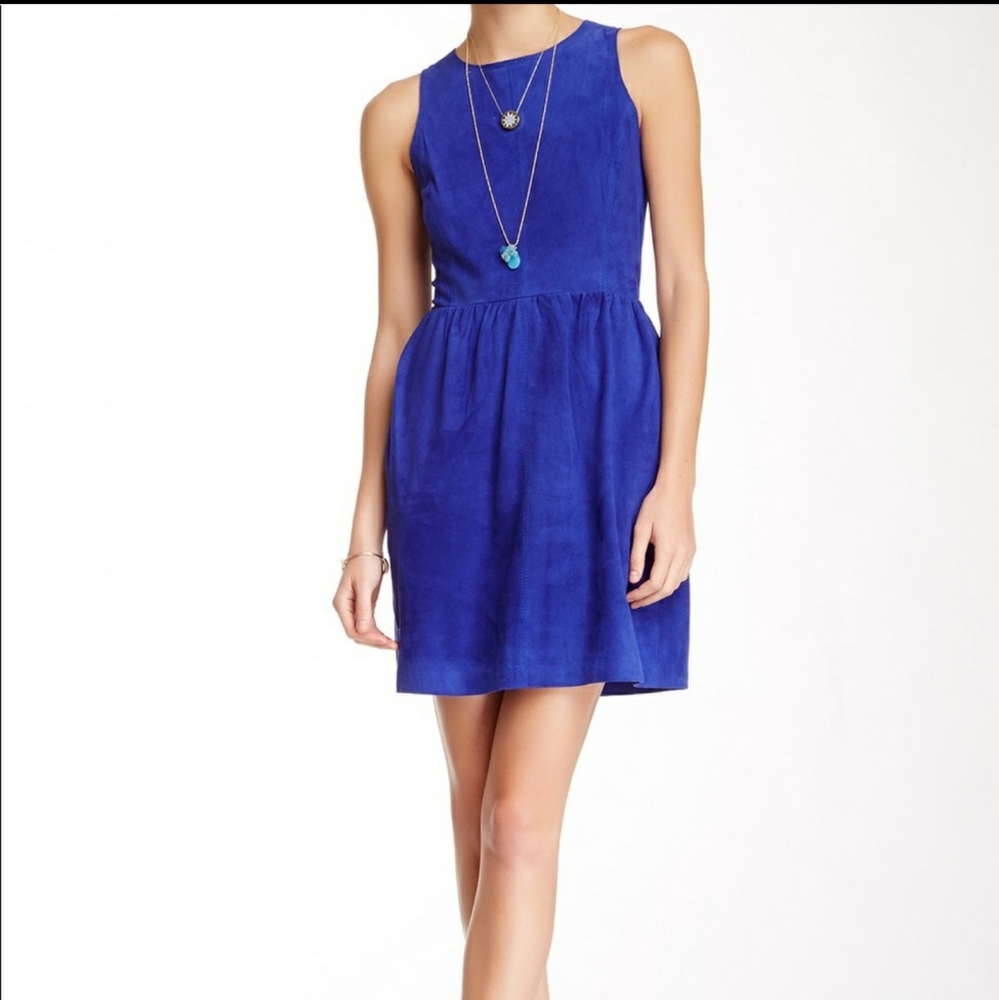 Cobalt blue suede dress
